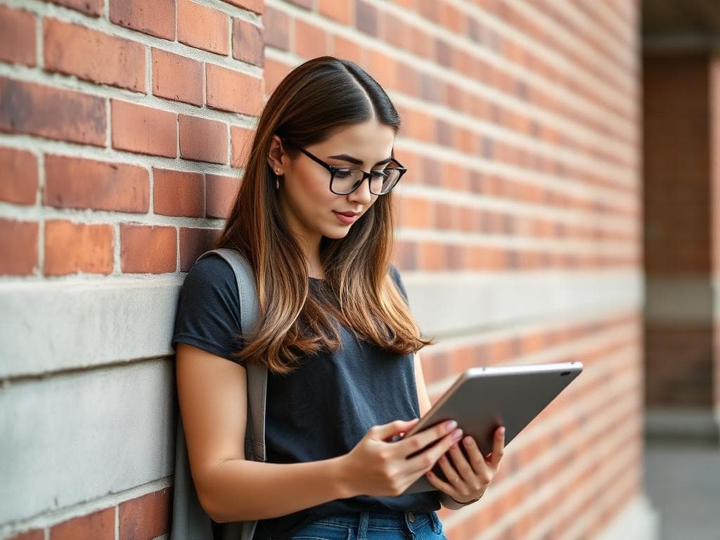 Learner taking a free online course on a tablet