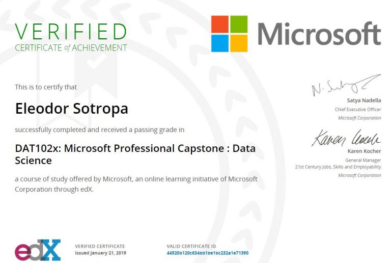 Microsoft Professional Capstone : Data Science