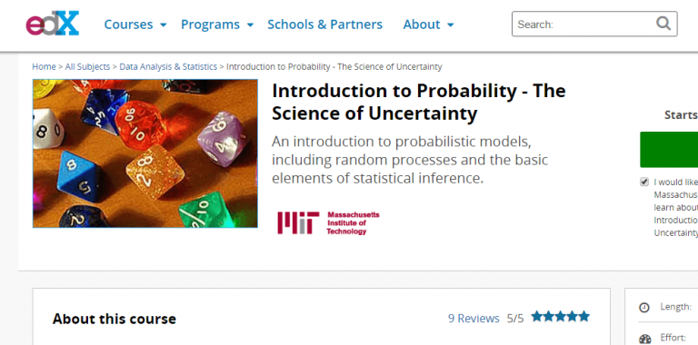 Introduction to Probability – The Science of Uncertainty