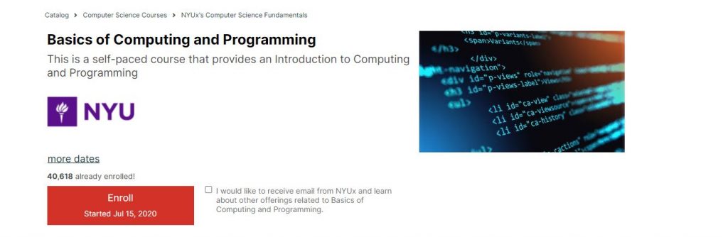 Basics of Computing and Programming Nyu Course