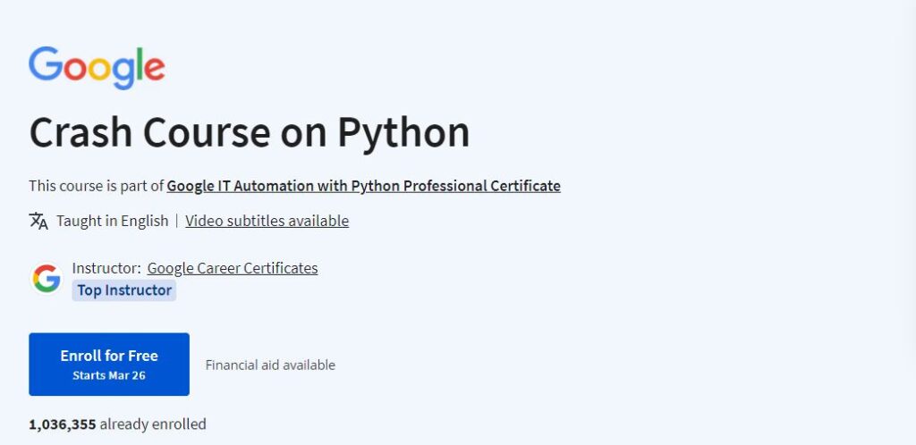 Crash Course on Python 