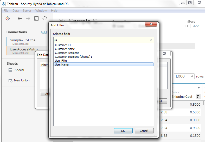 User based security in tableau