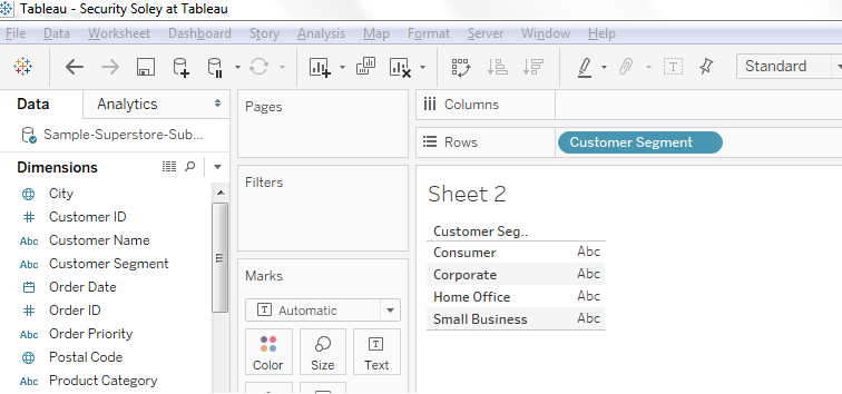 Tableau User Security