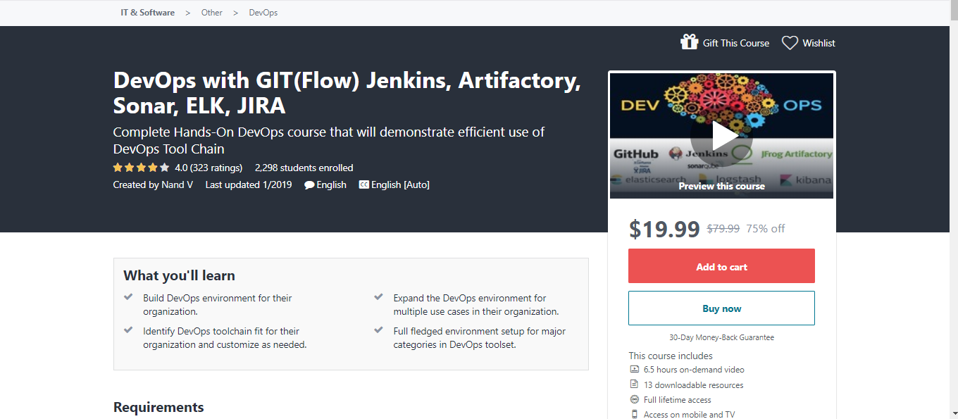 DevOps with GIT(Flow) Jenkins, Artifactory, Sonar, ELK, JIRA