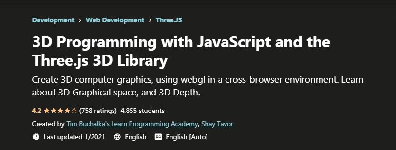 3D Programming with JavaScript and the three.Js 3D Library