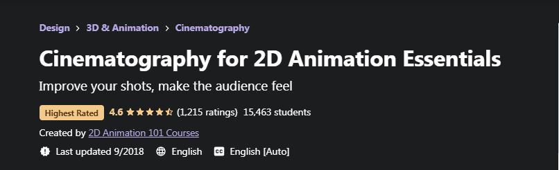 Cinematography for 2D Animation Essentials
