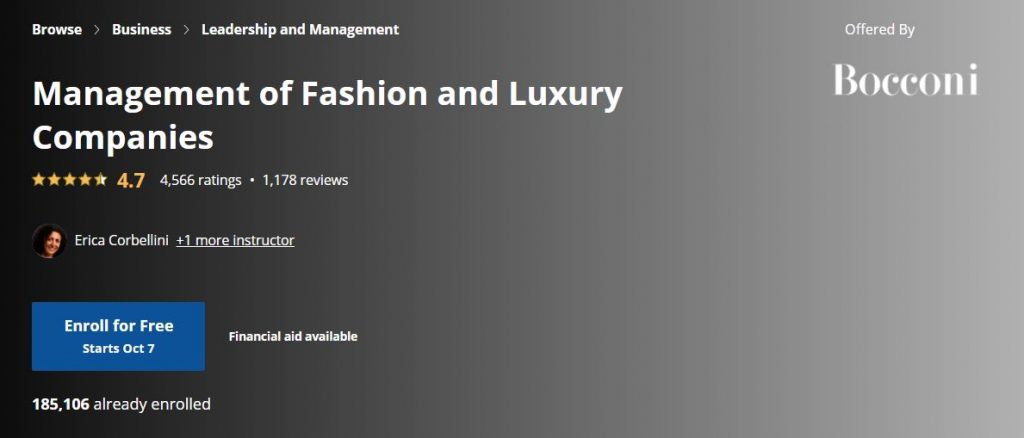 Management of fashion and Lucury
