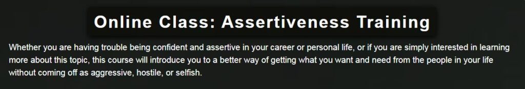 Assertiveness Training (Universal Class)