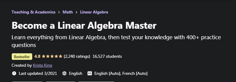 Become a linear algebra Master