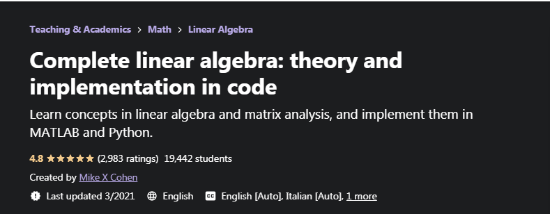 Complete linear algebra