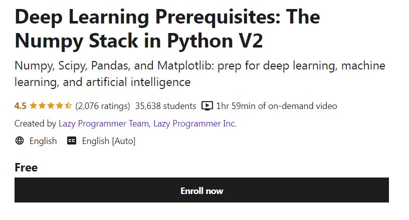 Deep Learning Prerequisites- The Numpy Stack in Python V2