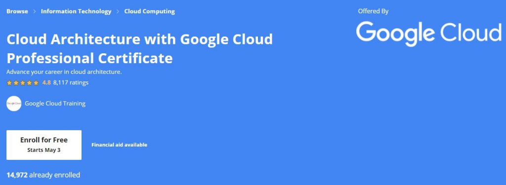 Cloud Architecture with Google Cloud professional certificate
