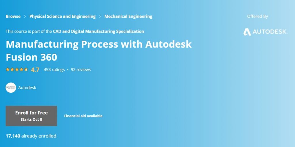 Manufacturing process with Autodesk Fusion 360