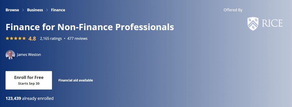 Finance for Non finance professionals