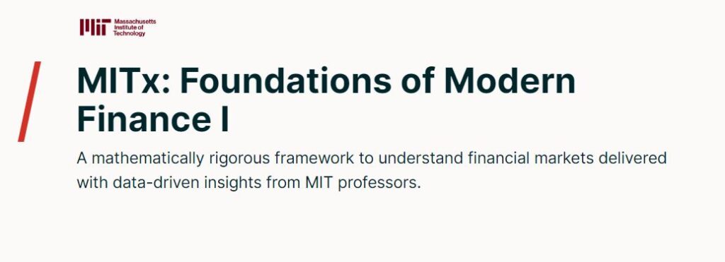 Foundations of Modern Finance I