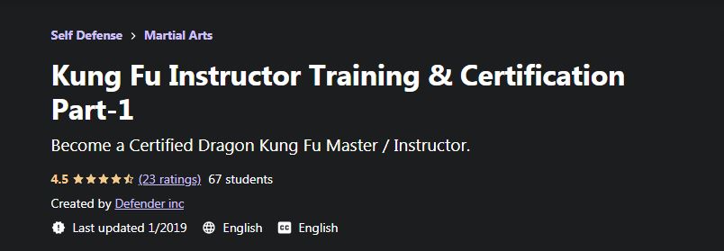Kung Fu Instructor training