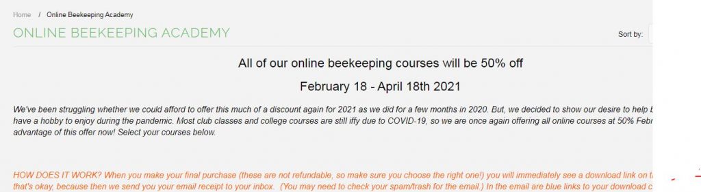 Online beekeeping academy