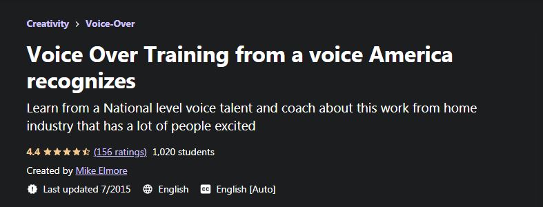 Voice over training from a voice America Recognizes