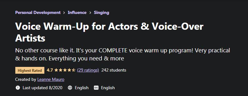 Voice warmup for actors