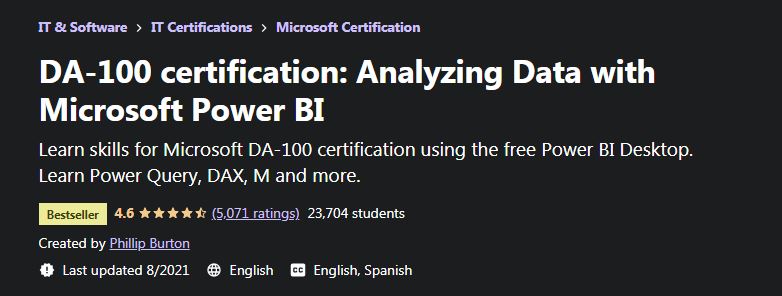 DA 100 Certification