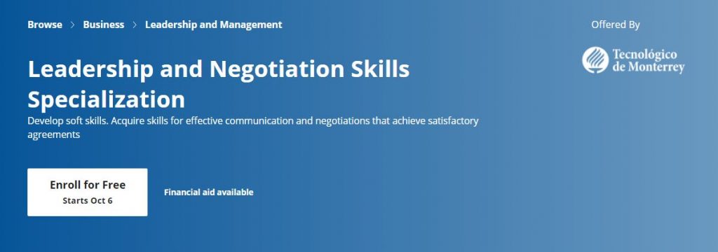 Leadership and negotiation skills