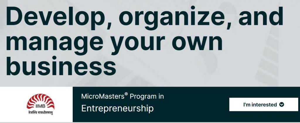 MicroMasters program in Enterpreneurship