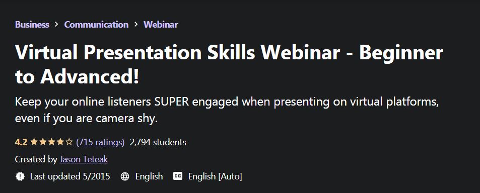 Virtual Presentation Skills Webinar