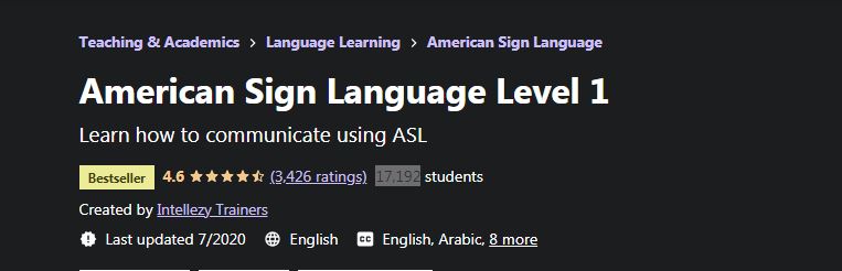 American sign language level 1