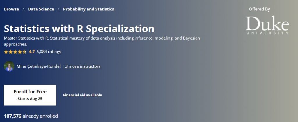 Statistics with R Specialization