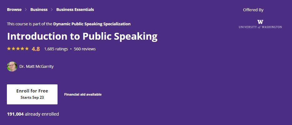 Introduction to public Speaking