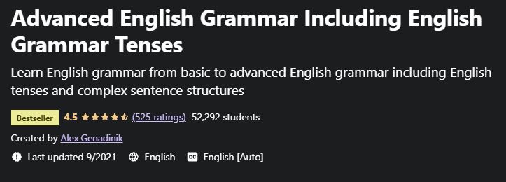 Advanced English Grammar Including English Grammar Tenses