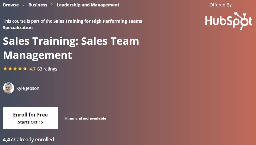 Sales Training: Sales Team Management