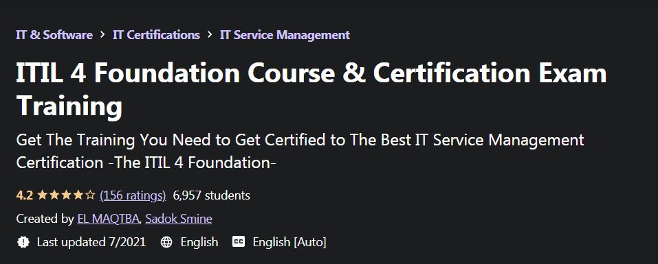 ITIL 4 foundation course