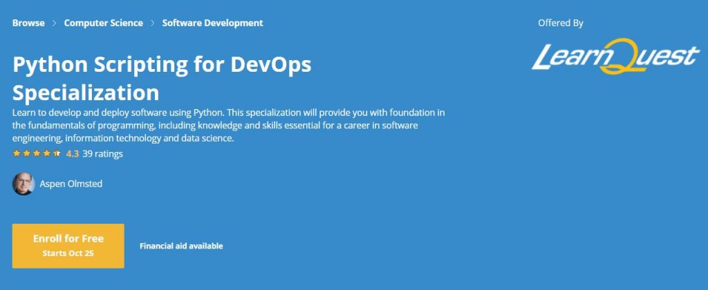 Python scripting for devops specialization