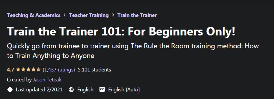Train the trainer 101
