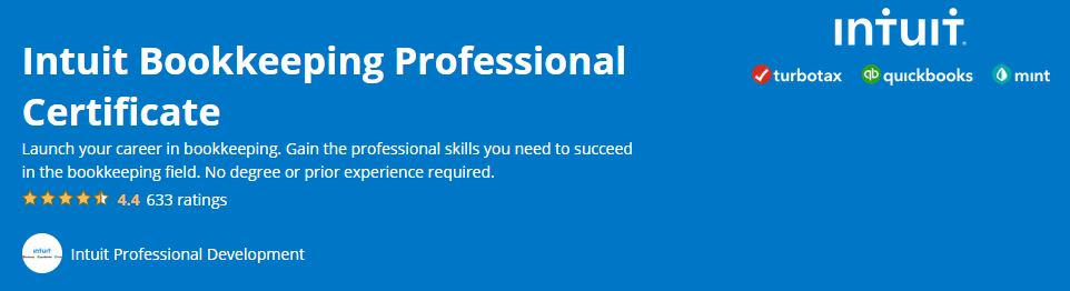 Intuit Bookkeeping Professional Certificate