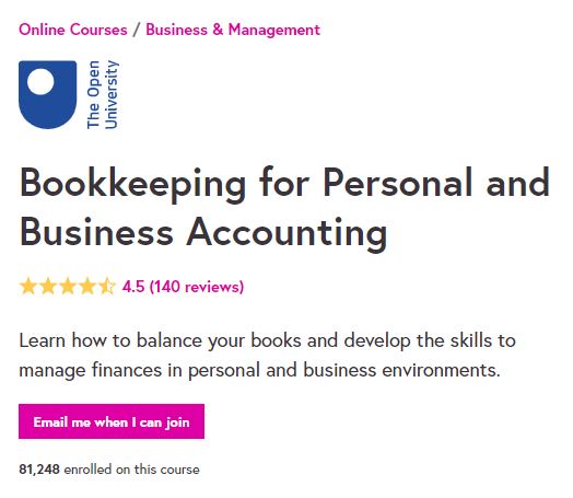 Bookkeeping for Personal and Business Accounting