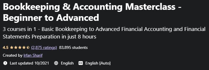 Bookkeeping & Accounting Masterclass - Beginner to Advanced