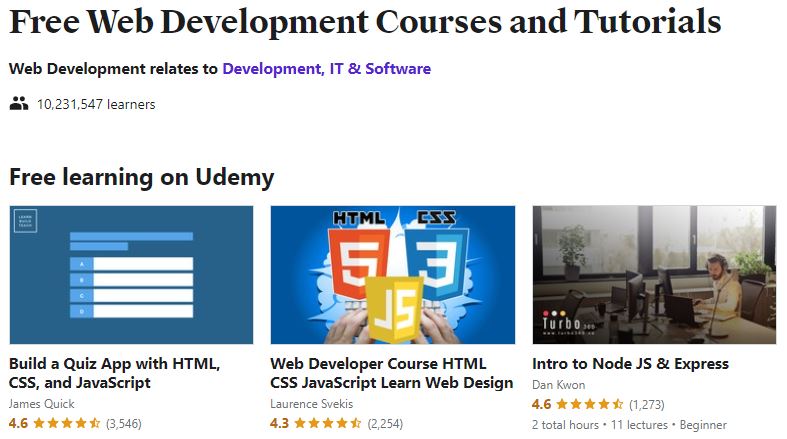 Free Web Development Courses