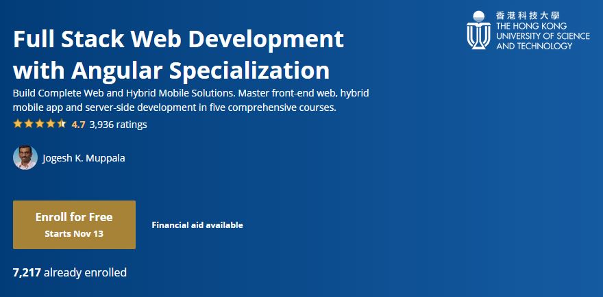 Full Stack Web Development with Angular