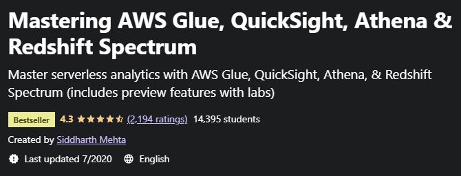 Mastering AWS Glue, QuickSight, Athena & Redshift Spectrum