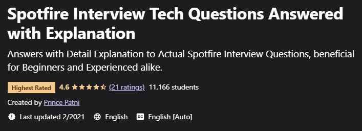 Spotfire Interview Tech Questions Answered with Explanation