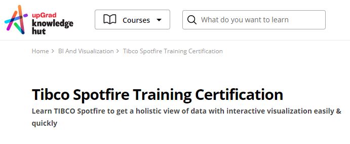 Tibco Spotfire Training Certification