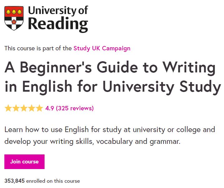 A Beginner's Guide to Writing in English for University Study