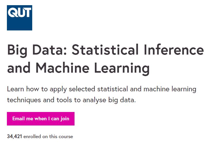 Big Data- Statistical Inference and Machine Learning