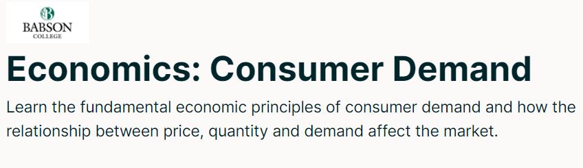 Economics- Consumer Demand