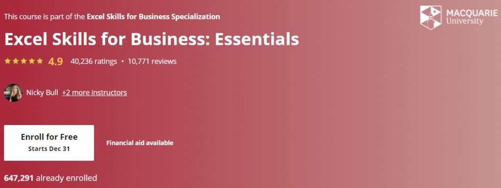 Excel Skills for Business- Essentials