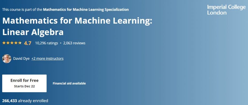 Mathematics for Machine Learning- Linear Algebra