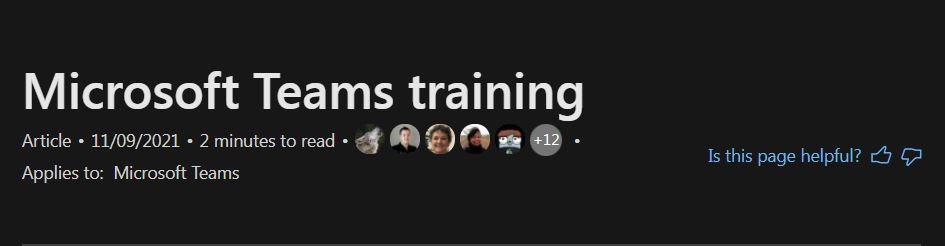 Microsoft Teams training