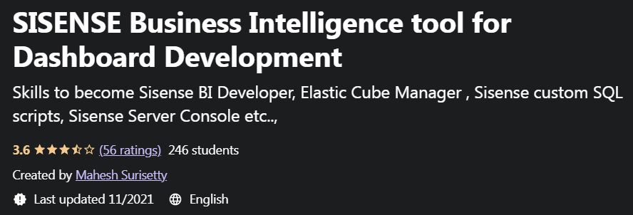 SISENSE Business Intelligence tool for Dashboard Development